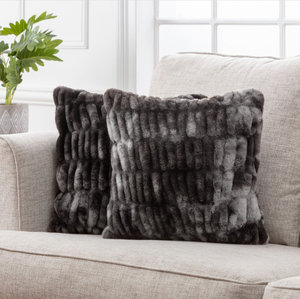 Double-Sided Faux Fur Plush Decorative <strong>Throw</strong> Pillow Covers Ruched Soft Minky Couture <strong>Cushion</strong> for Sofa <strong>Couch</strong> Bedroom Home Use - Product Image 5