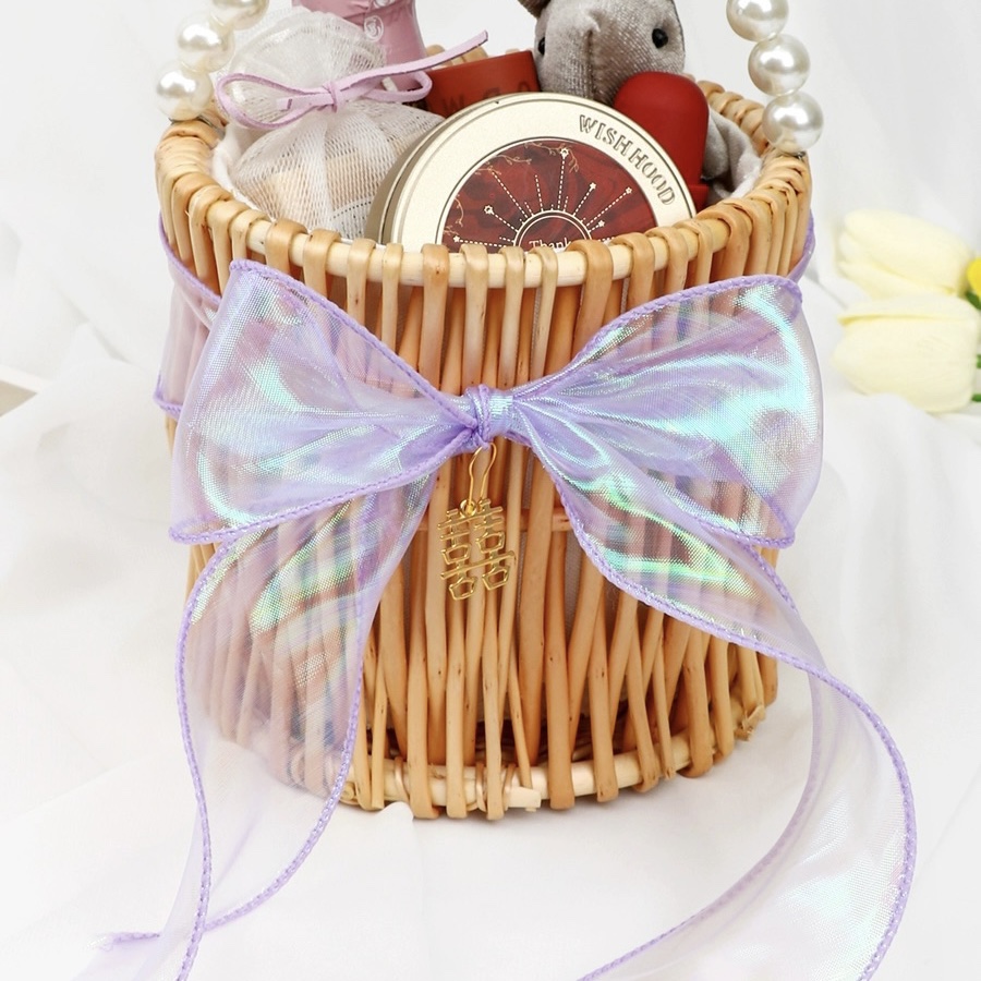 Wholesale Glitter Wired Ribbon Luxury Gift Ribbon Colorful Transparent Organza Ornaments With Wired Ribbon