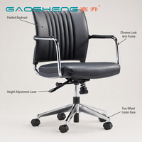 Chaise de bureau ergonomique moderne de luxe confortable en cuir PU, inclinable, avec dossier réglable en hauteur et pivotante
