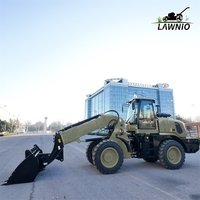 Chargeur télescopique économique LAWNIO avec direction entièrement hydraulique et forte traction pour la manutention de matériaux en vrac, chargeur diesel