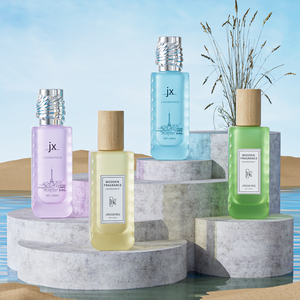 Botella de perfume cuadrada con tapa de lujo para hombre, frasco vacío de vidrio rectangular, color negro y blanco, 100 ml - Product Image 3