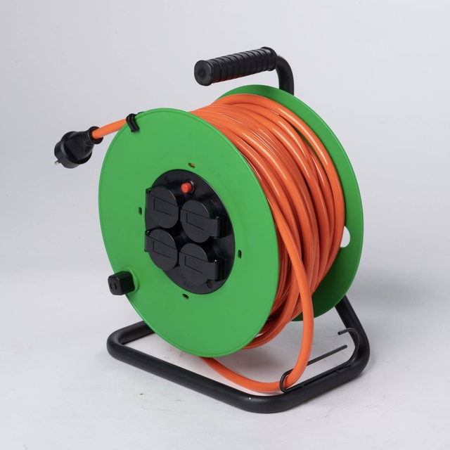 Manufacturer OEM ODM IP44 Waterproof Garden Cable Reel  40m Plastic Extension Cord,  Durable Portable Power Distribution Reel