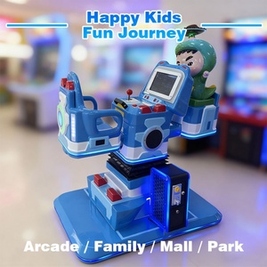 Manège Électrique à Monnayeur pour Enfants Bleu, Voiture Balançoire pour Enfants, Machine d'Amusement pour Aire de Jeux Intérieure, Anglais, 6 Ans - Product Image 2
