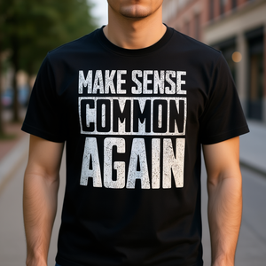 Camiseta Make Sense Common Again, negra, unisex, talla M para adultos - Product Image 3