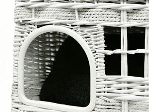 Cesta de Mimbre Hecha a Mano para Gatos, sin Cojín Incluido - Casa para Mascotas de Mimbre Natural con Almohadilla Lavable - Product Image 3