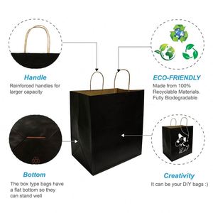 Bolsas de Papel Kraft Negras con Asas Retorcidas de 14x10x15.75 Pulgadas - Product Image 3