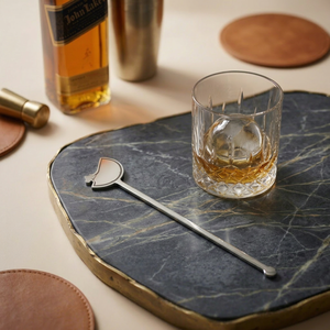 Cuchara mezcladora de cócteles en forma de abanico Johnnie Walker Blonde, mango largo de metal, pulido espejo, cuchara novedosa - Product Image 4