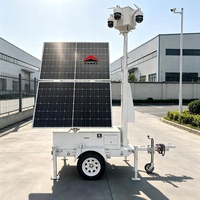 Caméra de surveillance solaire portable pliable avec mât manuel de 6 mètres pour la surveillance des chantiers