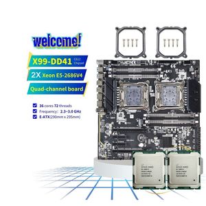 PANDL NEW Quad Channel Mainboard <span class=keywords><strong>DDR4</strong></span> ECC RAM Combination Kit Set Dual Xeon E5 2686 V4 Combo 2686v4 X99 Motherboard Dual Cpu - Product Image 1