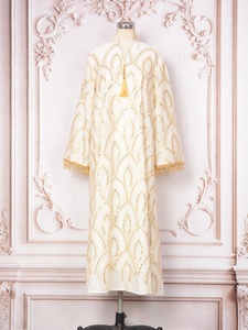 Nuovo Abito Lungo da Donna Mediorientale, Veste Araba alla Moda con Dettagli in Perle, Gonna Lunga - Product Image 6