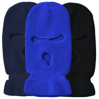 Pasamontañas Unisex de Venta Caliente, Estilo de Cobertura Completa, Gorro de Esquí con 3 Orificios, Gorro de Invierno al por Mayor, Gorro de Punto Acanalado Cortavientos, Gorro Cálido