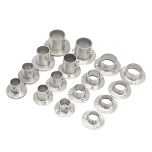 Support mural à bride en acier inoxydable pour tringles de penderie, accessoires de quincaillerie en acier 304 - Product Image 1