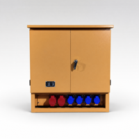 Caja de Distribución de Energía Temporal Trifásica de 200A, 380V-480V, de Acero, con Tomacorriente Industrial para Construcción