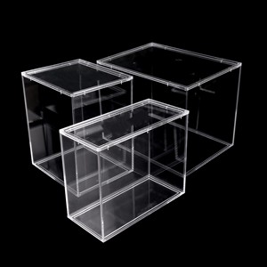1/8 pollici acrilico <span class=keywords><strong>MEGA</strong></span> PIX vetrina magnetica Lucite rinforzata bordi Pop scatola di immagazzinaggio - Product Image 2