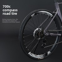 Vélo de route Kaimarte en alliage d'aluminium avec guidon drop-bar, passage interne des câbles, fourche à ressort, freins à double disque, roues 700C*28c, 18 vitesses, course