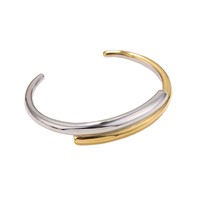 Brazalete de Acero Inoxidable 316L para Mujer, Marca FANKE, Dorado, Estilo Europeo Americano, Simple, Moderno, Doble, Discreto, para Fiesta