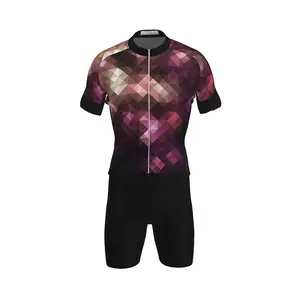 Wholesale Outdoor Sport Cycling Top and Pants Custom Italian Kiian Ink Printed Summer Fashion Breathable Couples Cycling Set