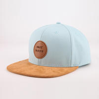 Sombrero de béisbol ajustado con etiqueta de cuero de 6 paneles personalizados de alta calidad, gorras Snapback de algodón, sombreros para hombre