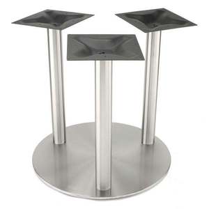Table de salle à manger ronde moderne de luxe en acier inoxydable avec plateau recouvert, durable, 6 places, pour hôtel, restaurant, café, avec base en forme de tulipe - Product Image 2