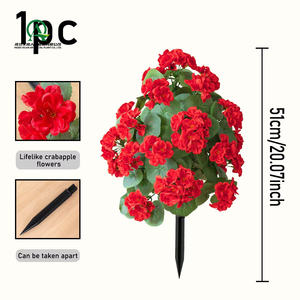 Boule topiaire de géraniums artificiels Bush facile à pousser dans le sol arbuste fleur en pot pour jardin en pot maison porche porte d'entrée décor - Product Image 2