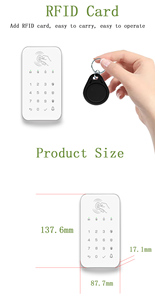 Tuya nhà Hệ thống an ninh RF 433Mhz Bàn phím không dây với thẻ RFID Hỗ trợ GSM Mạng chuông cửa & mật khẩu bàn phím - Product Image 5