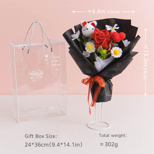 กล่องใส่ช่อดอกไม้ทำจากไหมพรมทำจากขนสัตว์ผ้าถักดอกไม้ประดิษฐ์สำหรับดอกทานตะวันงานถักด้วยมือ - Product Image 5