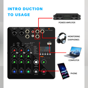 GAX-DP216 <span class=keywords><strong>Mini</strong></span> <span class=keywords><strong>2</strong></span> canaux Audio <span class=keywords><strong>DJ</strong></span> Console de mixage Interface avec 48V alimentation fantôme <span class=keywords><strong>Combo</strong></span> Jack Microphone guitare XLR 6.35mm stéréo - Product Image 4