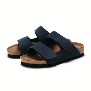 Pantoufles simples à semelle souple pour hommes, sandales de plage rétro à fleurs, antidérapantes, confortables, chaussures décontractées pour hommes - Product Image 1