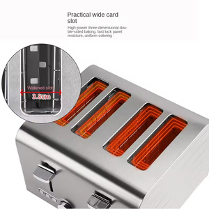 A Stainless Steel Toaster Oven with 4 or 6 Slices Sandwich Toaster for Heating, Thawing and Baking Breakfast. - Product Image 3