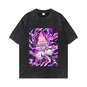 T-shirt homme personnalisé <span class=keywords><strong>noir</strong></span> 280 grammes 100% coton délavé à l'acide, motif vintage <span class=keywords><strong>Dragon</strong></span> <span class=keywords><strong>Ball</strong></span> <span class=keywords><strong>Z</strong></span>, Goku Vegeta Anime - Product Image 6