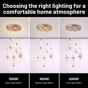 Lampadario <span class=keywords><strong>a</strong></span> <span class=keywords><strong>Sospensione</strong></span> Lineare Moderno di Lusso con Telecomando e Dimmer <span class=keywords><strong>per</strong></span> Scale Duplex, Villa, Salone e Soggiorno - Product Image 3