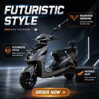 Nouvelle conception de moto électrique avec écran numérique, système de verrouillage intelligent antivol, carrosserie aérodynamique pour les jeunes conducteurs en voyage