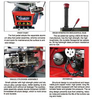 Machine à changer les pneus Wolange 10"-22" à bras oscillant W-668 avec moteur de 1,1 kW certifiée CE pour un changement rapide et facile des pneus