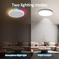 Plafonnier LED RGB encastré de 16 pouces, 24W, à intensité variable, rond, avec télécommande, pour chambre d'enfant, fête, festival
