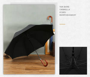 <span class=keywords><strong>Paraguas</strong></span> Recto de Mango Largo para Hombre de Negocios, Retro, con Mango de Madera, Automático, Resistente al Viento, con Impresión de Logotipo Personalizado - Product Image 4