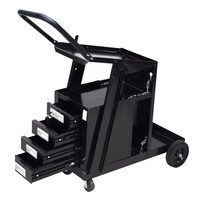 Chariot de soudage robuste pour machine à souder, universel, en acier, pour bouteilles de gaz, chariot de soudage MIG avec poignée à chaîne et tiroirs