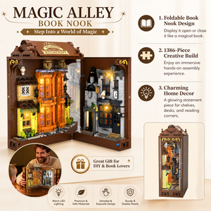 ชุดบล็อกต่อรูปทรงอัลเลียพับได้ 2026 Hot Magic <span class=keywords><strong>Alley</strong></span> จำนวน 1386 ชิ้น ชุดตกแต่งชั้นวางของจิ๋ว DIY ของเล่นตกแต่งพร้อมกระจก - Product Image 2