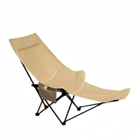 Chaise de camping pliante portable d'extérieur avec dossier haut, pour la pêche, la détente, la chambre et le salon, en acier carbone Oxford