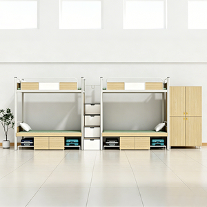 Multi-functional <b>Space</b> <b>Saving</b> Dormitory Loft <b>Bed</b> with and Desk Metal Bunk <b>Bed</b> Student School University Staff Apartment - Product Image 1