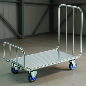 Carrello Utilitario in Acciaio Inox 470 con Ruote Blu e Telaio in Metallo per Uso Industriale - Product Image 3
