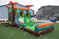 Castillo Inflable Comercial con Tobogán, Diseño de Dinosaurio Demonio, para Niñas, en Alquiler