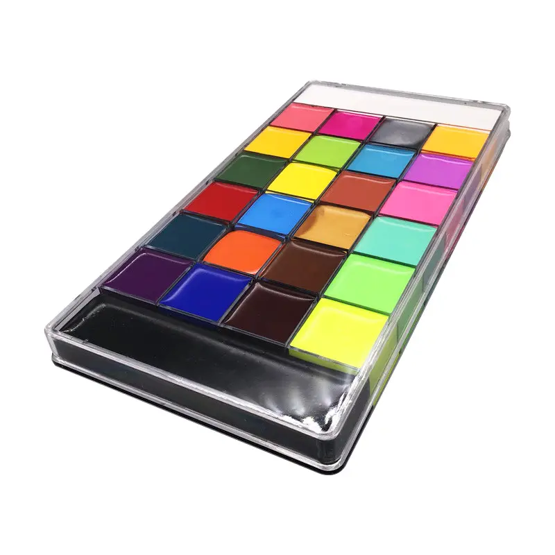 Paleta de maquiagem corporal com 10 pincéis, paleta de pinturas coloridas para cosplay, halloween, com 10 pincéis, 26/20 cores