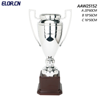 Trophée sportif Elor 2025, nouveau design, argent premium, décoration dorée, base en bois, plaque nominative personnalisée, récompenses sportives