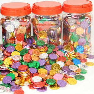Monedas de Chocolate de Aluminio Dorado de Calidad Fina al por Mayor, Producto Halal, Lingotes de Chocolate con Leche en Forma de Moneda de Oro - Product Image 3