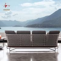 Moderno de gama alta de 5 estrellas Hotel Resort muebles de exterior conjunto de jardín mesa de centro sofá con cuerda Material para patio uso en Parque