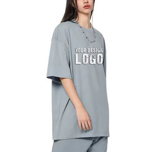 T-shirt pour homme en coton décontracté à manches courtes, taille plus, lavé, vente en gros, personnalisé, 305 g, épaules tombantes, t-shirts amples pour homme - Product Image 5