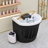 Bol de thérapie de spa à tête de bassin portable pour salon de beauté moderne Évier à shampoing avec circulation d'eau et vapeur Double réservoir d'eau
