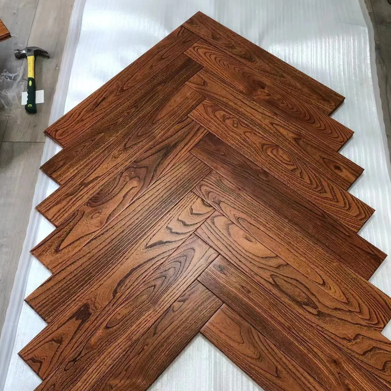 Woonkamer Slaapkamer Massief Houten Vloeren Natuurlijke Sprinkhanen Textuur Helder Hardhouten Vloeren