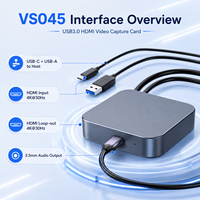 Tarjeta de Captura USB3.0 HDMI 1080P60 4K30 con Salida en Bucle, Conexión Dual USB-A y Tipo-C, Salida de Audio Estéreo de 3.5mm, Sin Controladores, para Transmisión en Vivo