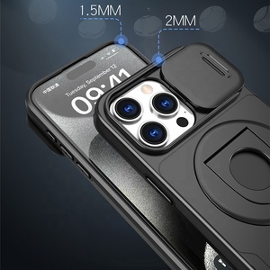 Étui magnétique à anneau de rotation pour <span class=keywords><strong>iPhone</strong></span> 17 16 15 Pro Max 14 13 12 11 étui de support avec <span class=keywords><strong>protection</strong></span> de fenêtre poussoir d'objectif - Product Image 4